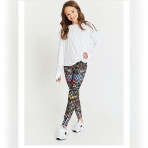 NWT Terez Emoji Print Leggings | Girls’ Medium | Soft Stretchy Athleisure